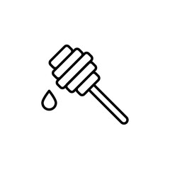 honey dipper icon black and white vector outline sign