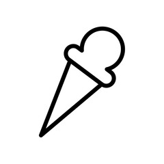 ice cream cone icon black and white vector outline sign