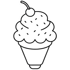 Ice cream. Flat vector illustration isolated on white.