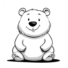 Obraz premium Funny Bear Character in Cartoon Style on White Background