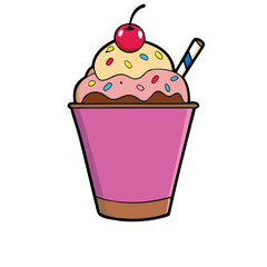 Ice cream. Flat vector illustration isolated on white.