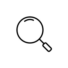 Magnifying glass icon black and white vector outline sign