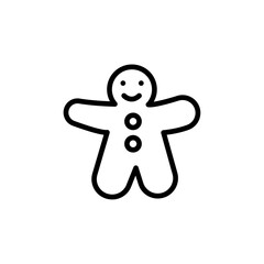 Man cookie icon black and white vector outline sign