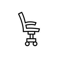 Office chair icon black and white vector outline sign