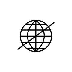 offline icon black and white vector outline sign