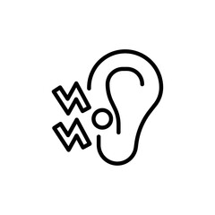 Otitis icon black and white vector outline sign
