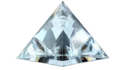 Abstract 3D pyramid on transparent background