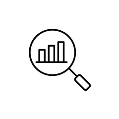 Predict, forecast icon black and white vector outline sign