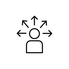 Productive man icon black and white vector outline sign