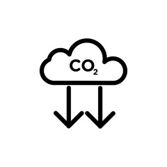 Reduce carbon dioxide co2 icon black and white vector outline sign