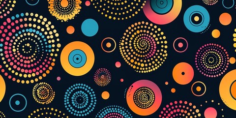A background of colorful dots and circles for background concept, Generative AI.