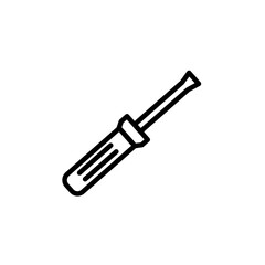 Screwdriver icon black and white vector outline sign