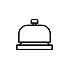 Service bell icon black and white vector outline sign
