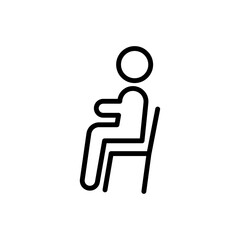 Sitting icon black and white vector outline sign
