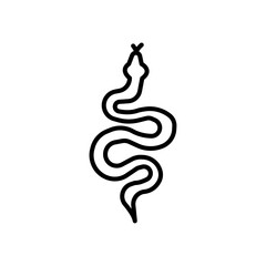 Snake icon black and white vector outline sign