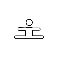 Split legs exercise icon black and white vector outline sign