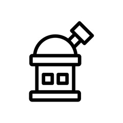 Space observatory icon black and white vector outline sign