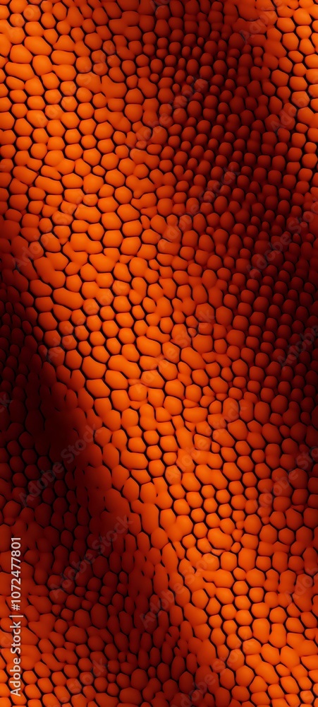 Poster macro shot of orange reptile skin texture with detailed scales pattern in dramatic lighting creating