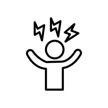 recommend clip art: Stress icon black and white vector outline sign