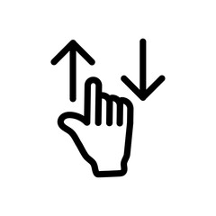 Swipe up and down icon black and white vector outline sign