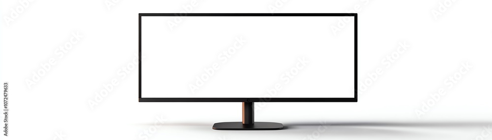 Wall mural minimalist computer monitor with a blank white screen, ready for use isolated white background