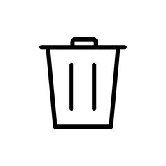 Trash icon black and white vector outline sign
