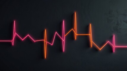 Neon heartbeat graphic depicting vibrant pulse lines on a dark background with striking colors