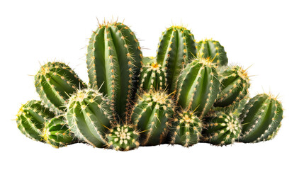 Various cacti, isolated on white background, transparent background