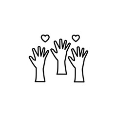 Volunteer icon black and white vector outline sign