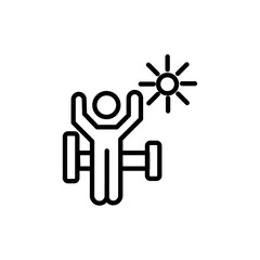 Wake up in the morning icon black and white vector outline sign