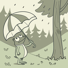  frog with umbrella