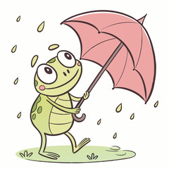  frog with umbrella