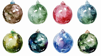 set of christmas balls isolated