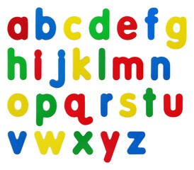Fototapeta premium Alphabet lower case magnetic letters