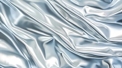 Obraz premium Reflective foil surface with crumpled texture creating a shimmering abstract background perfect for elegant presentations, digital designs, and luxury-themed visuals.