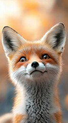 Obraz premium Playful Fox with Mischievous Grin and Bright Eyes