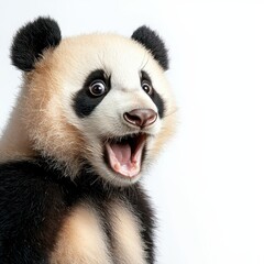 Fototapeta premium Shocked Panda with Big Round Eyes
