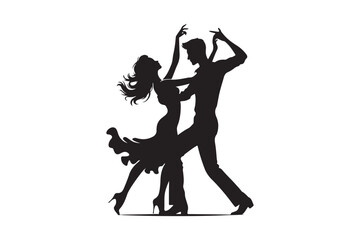 Dancing Couple Silhouette vector Bundle illustration, Dancing Couple Silhouette, Dancing Couple Silhouette PNG