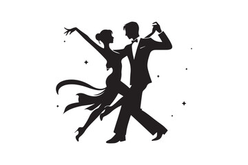 Dancing Couple Silhouette vector Bundle illustration, Dancing Couple Silhouette, Dancing Couple Silhouette PNG