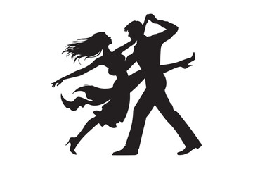 Dancing Couple Silhouette vector Bundle illustration, Dancing Couple Silhouette, Dancing Couple Silhouette PNG