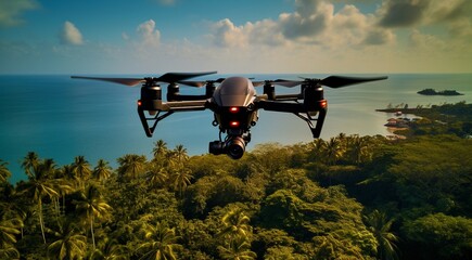 Fototapeta premium drone with hd camera in action