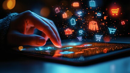 online shopping concept with tablet