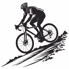 Naklejka premium silhouette of a cyclist
