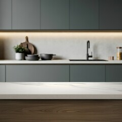 Kitchen table. Kitchen background.