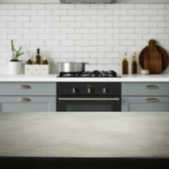 Kitchen table. Kitchen background.