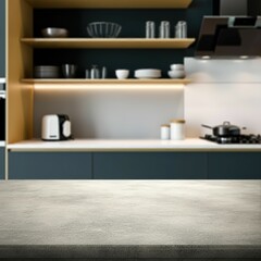 Kitchen table. Kitchen background.