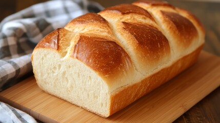 Naklejka premium Freshly Baked Sourdough Bread on Cutting Board