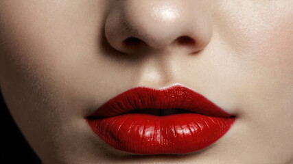 Naklejka premium Red lipstick mark kiss isolated on transparent white background, png Lipstick kiss mark