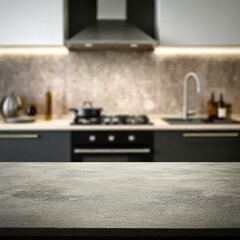 Kitchen table. Kitchen background.