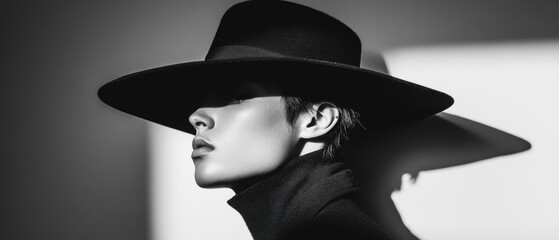 High contrast black and white fashion editorial focusing on minimalistic style simple lines and a refined monochromatic palette for timeless appeal